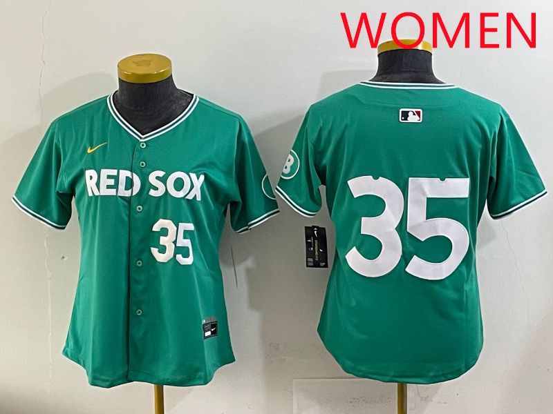 Women 2025 Boston Red Sox #35 No Name Dark Green Joint Name Nike MLB Jersey style 4->texas rangers->MLB Jersey